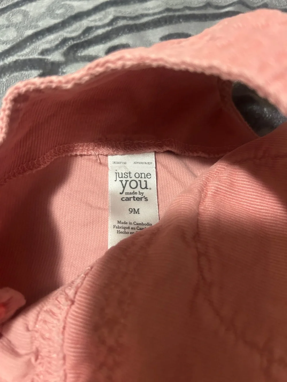 Carter's Dusty Pink Corduroy Bear Overalls